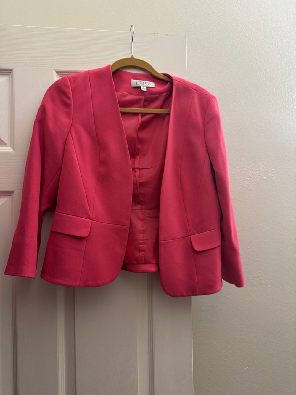 Kasper Women's Coral-Pink Open-Front Blazer